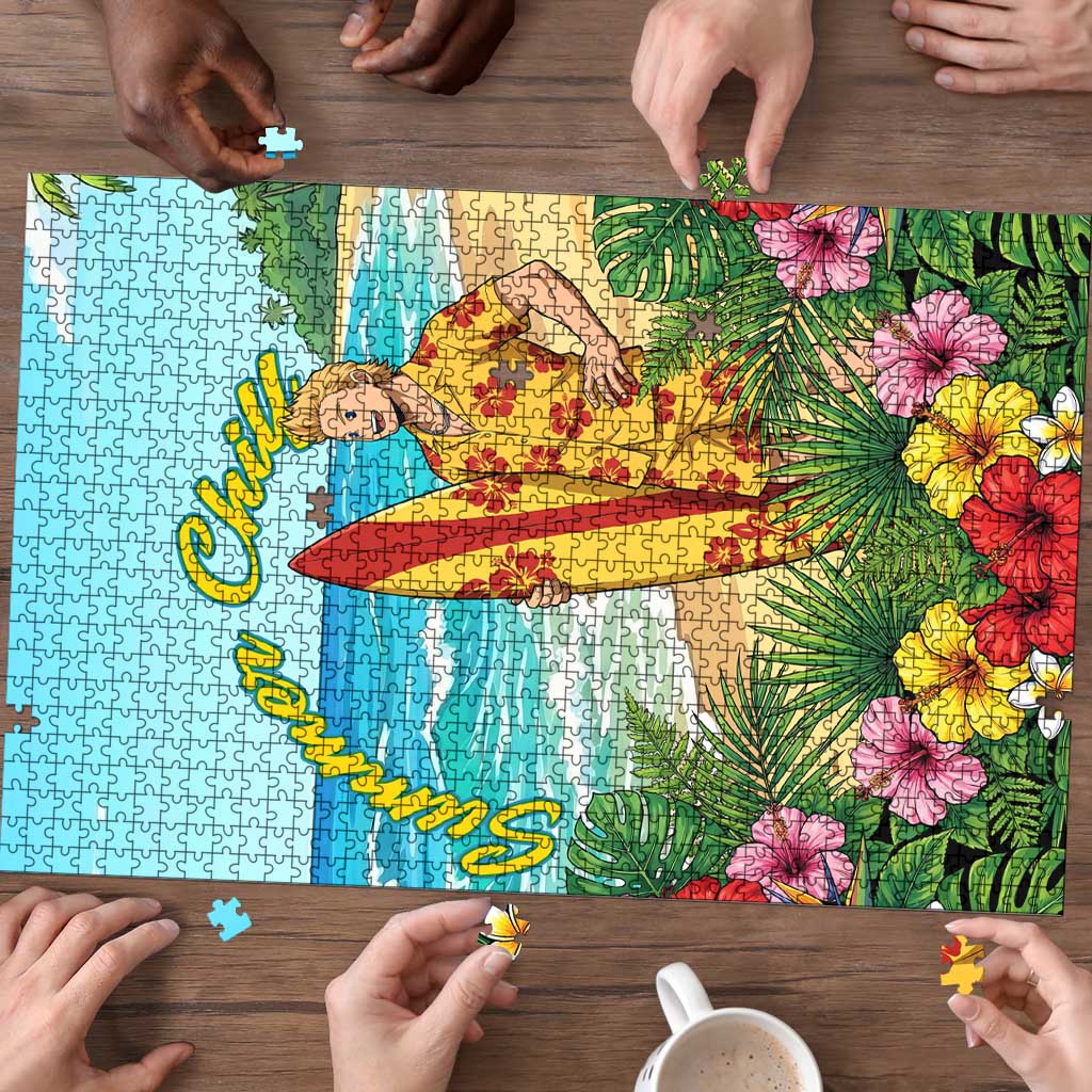 Mirio Togata Summer Chill Puzzle Tropical Anime Surf Scene