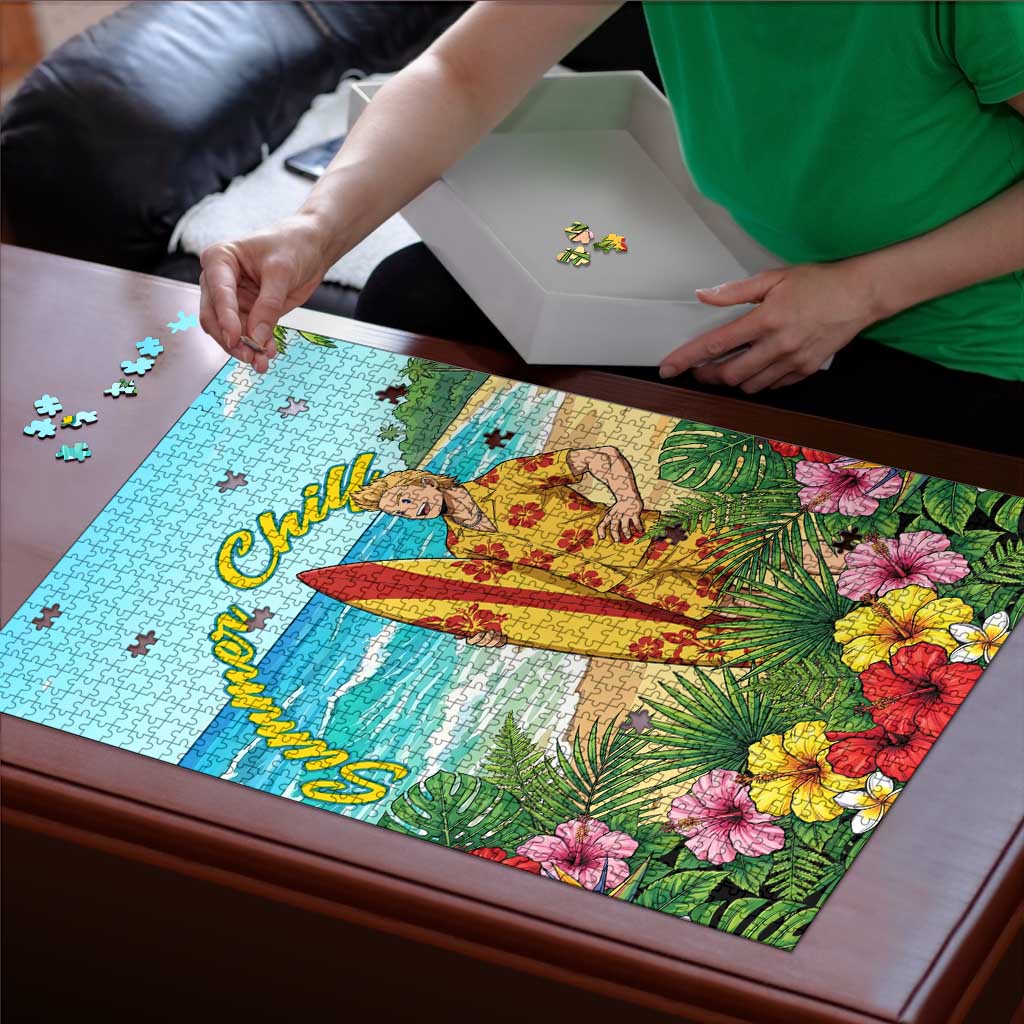 Mirio Togata Summer Chill Puzzle Tropical Anime Surf Scene