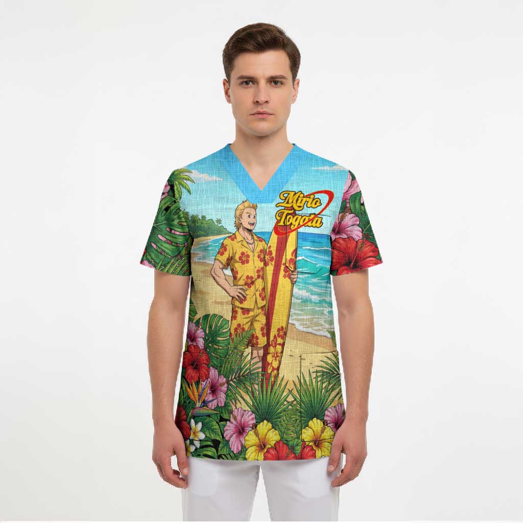 Mirio Togata Summer Chill Scrub Top Tropical Anime Surf Scene