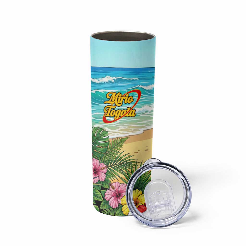 Mirio Togata Summer Chill Skinny Tumbler Tropical Anime Surf Scene