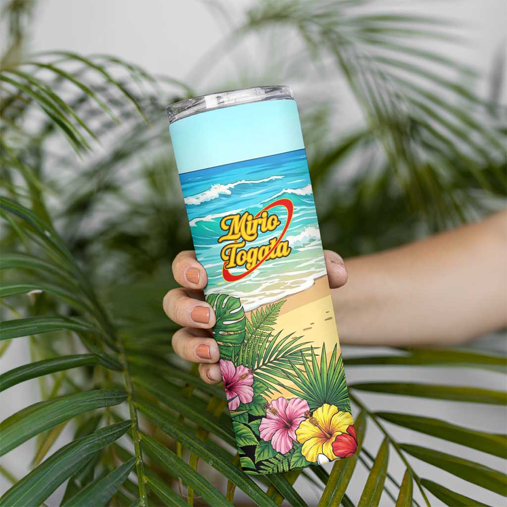 Mirio Togata Summer Chill Skinny Tumbler Tropical Anime Surf Scene