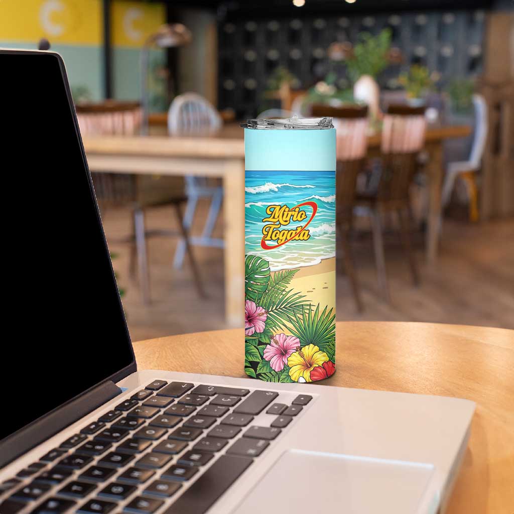 Mirio Togata Summer Chill Skinny Tumbler Tropical Anime Surf Scene