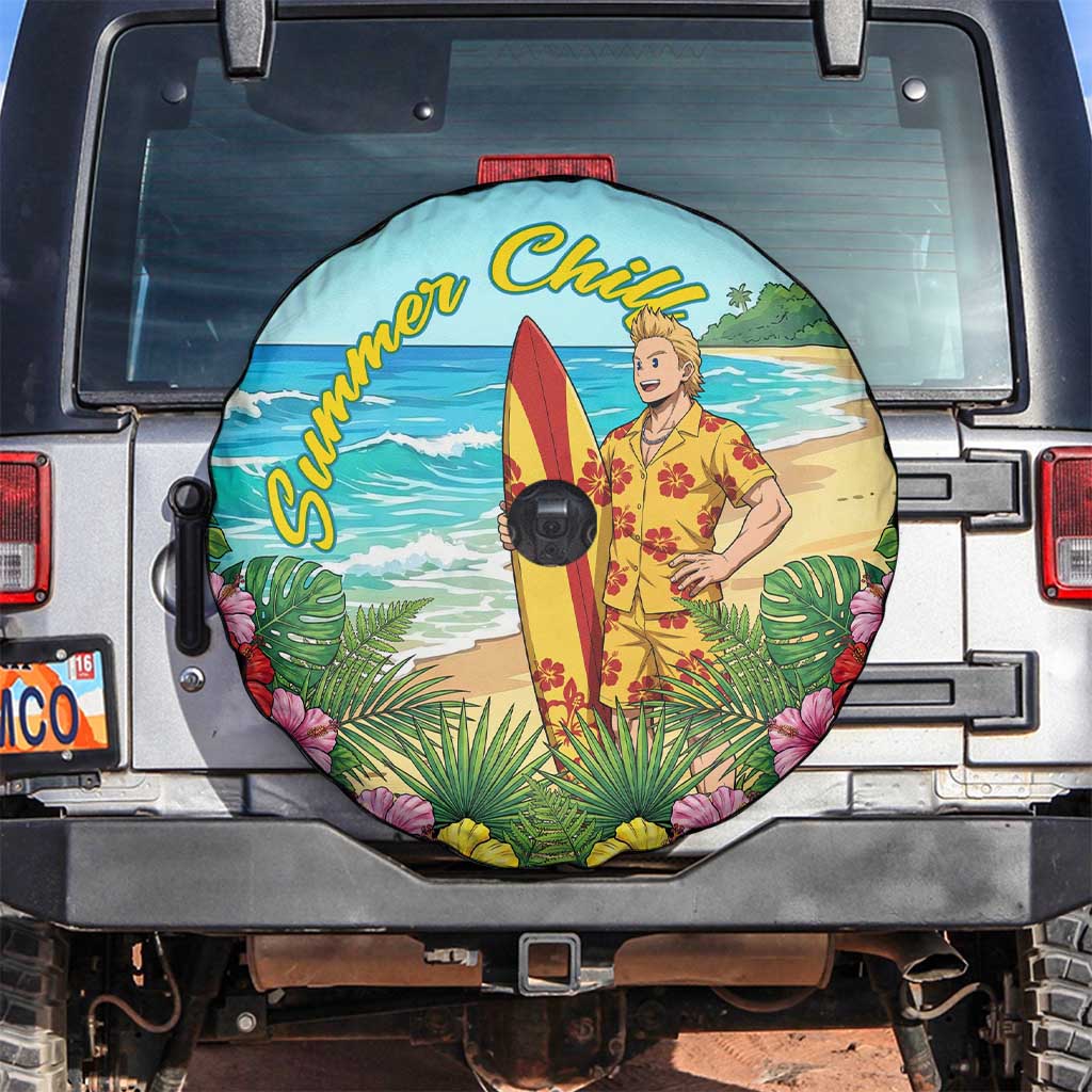 Mirio Togata Summer Chill Spare Tire Cover Tropical Anime Surf Scene