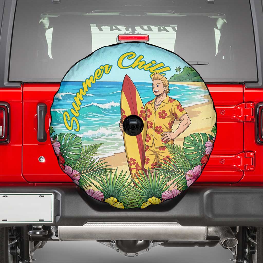 Mirio Togata Summer Chill Spare Tire Cover Tropical Anime Surf Scene