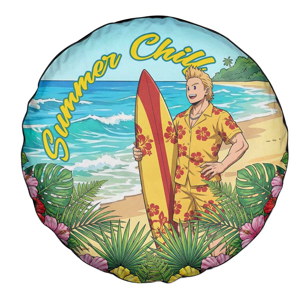 Mirio Togata Summer Chill Spare Tire Cover Tropical Anime Surf Scene