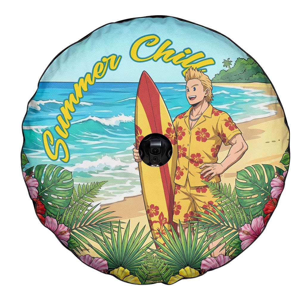 Mirio Togata Summer Chill Spare Tire Cover Tropical Anime Surf Scene