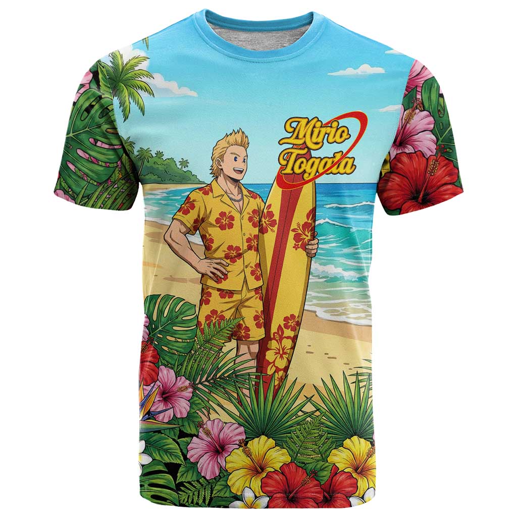 Mirio Togata Summer Chill T Shirt Tropical Anime Surf Scene