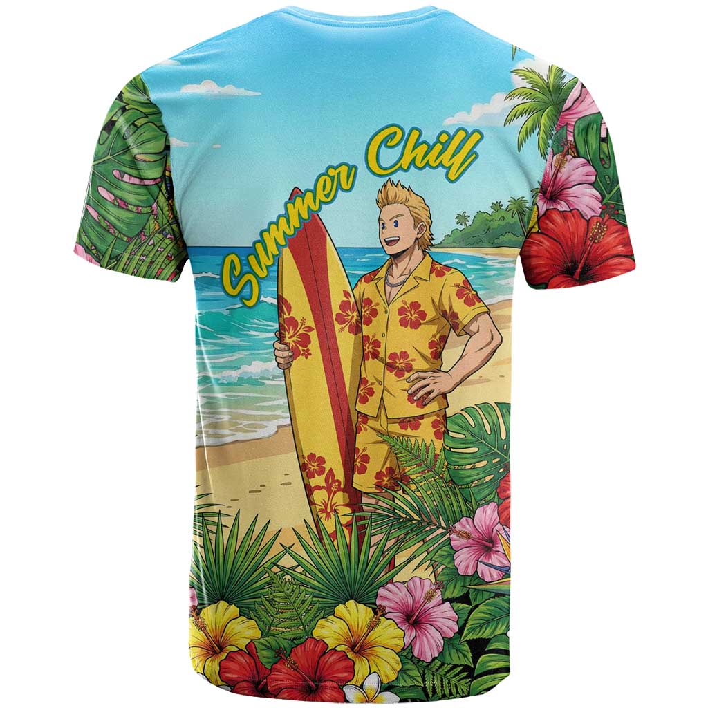 Mirio Togata Summer Chill T Shirt Tropical Anime Surf Scene