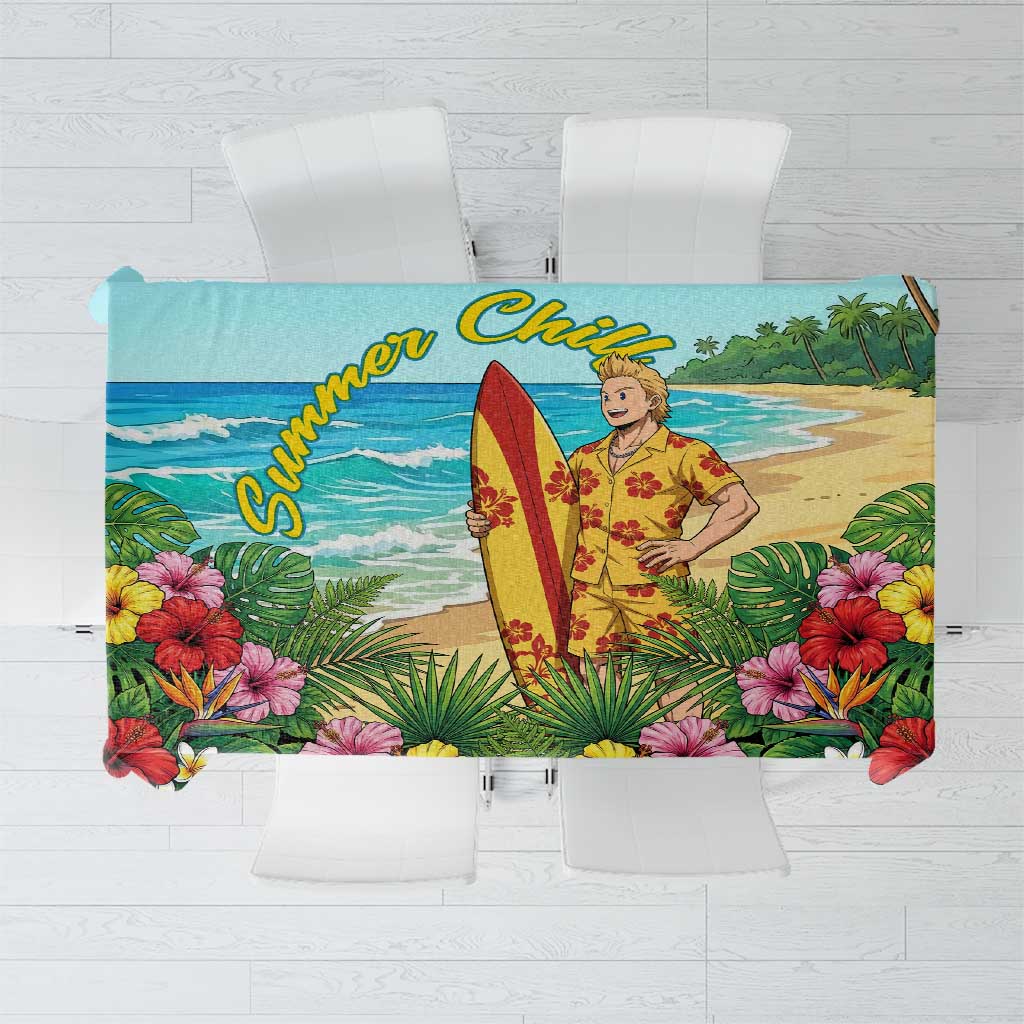 Mirio Togata Summer Chill Tablecloth Tropical Anime Surf Scene