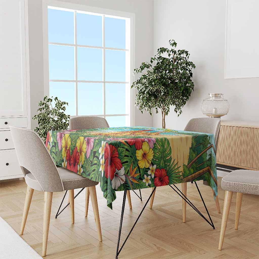 Mirio Togata Summer Chill Tablecloth Tropical Anime Surf Scene
