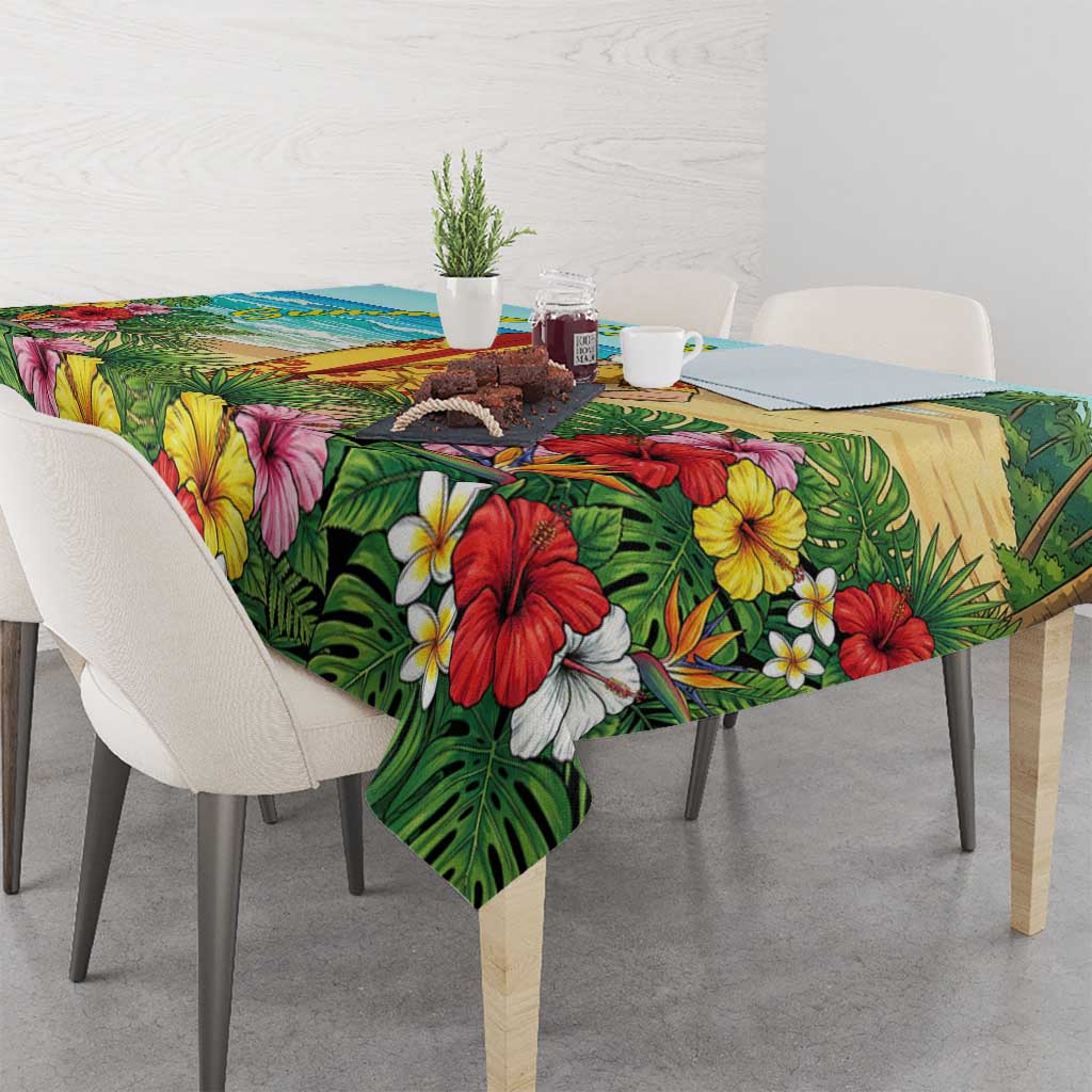 Mirio Togata Summer Chill Tablecloth Tropical Anime Surf Scene