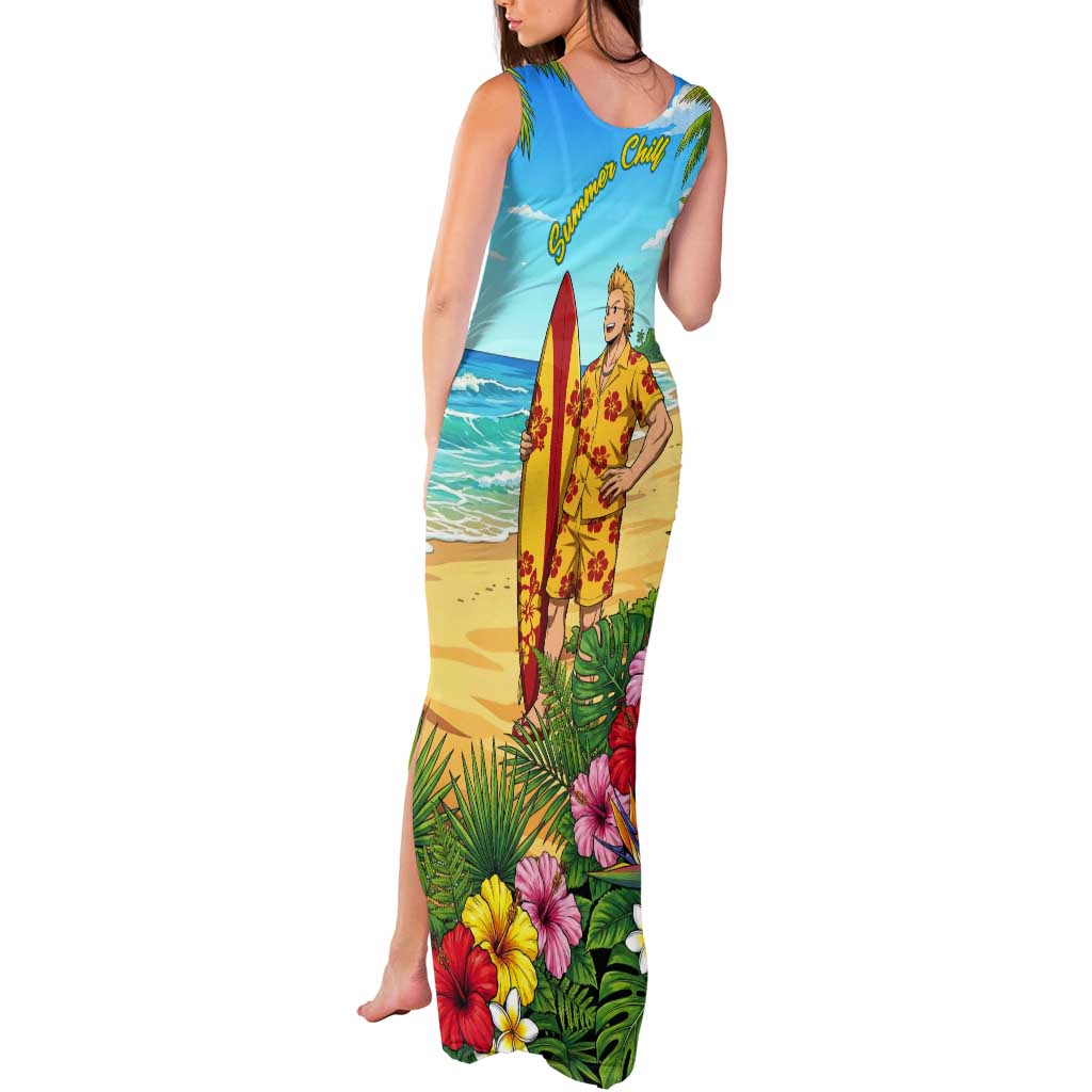 Mirio Togata Summer Chill Tank Maxi Dress Tropical Anime Surf Scene