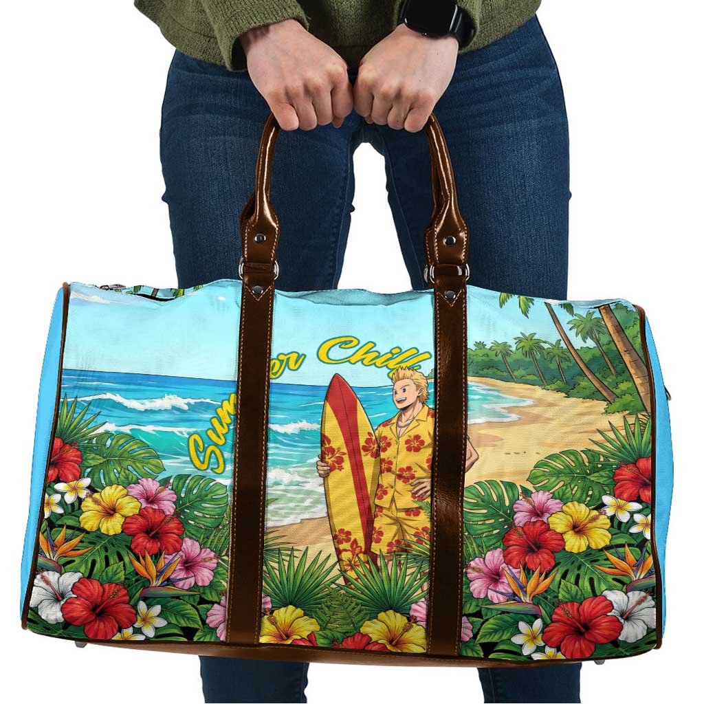 Mirio Togata Summer Chill Travel Bag Tropical Anime Surf Scene