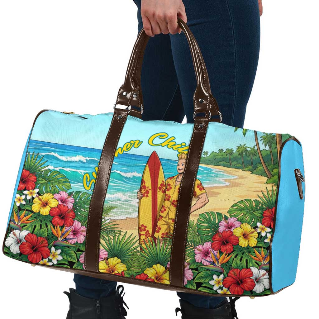 Mirio Togata Summer Chill Travel Bag Tropical Anime Surf Scene