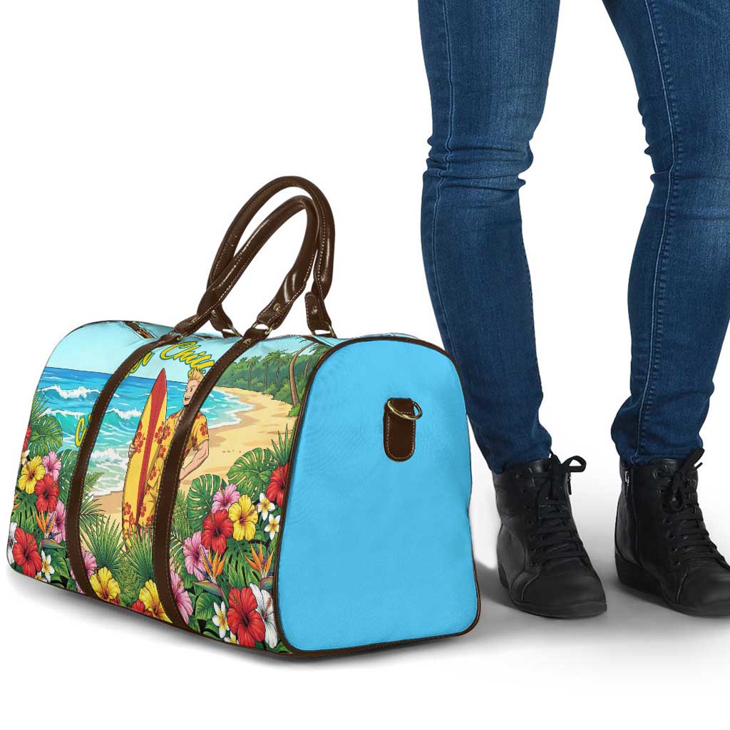 Mirio Togata Summer Chill Travel Bag Tropical Anime Surf Scene
