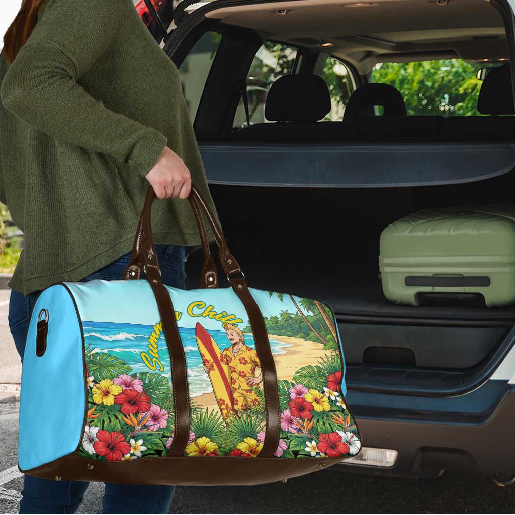 Mirio Togata Summer Chill Travel Bag Tropical Anime Surf Scene
