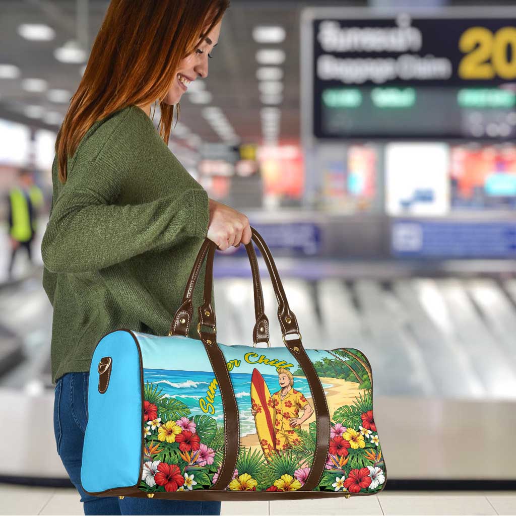 Mirio Togata Summer Chill Travel Bag Tropical Anime Surf Scene