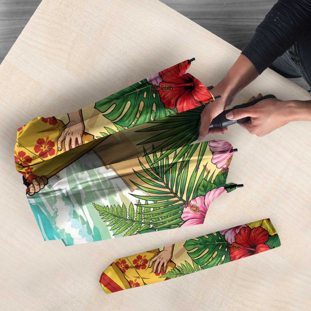 Mirio Togata Summer Chill Umbrella Tropical Anime Surf Scene