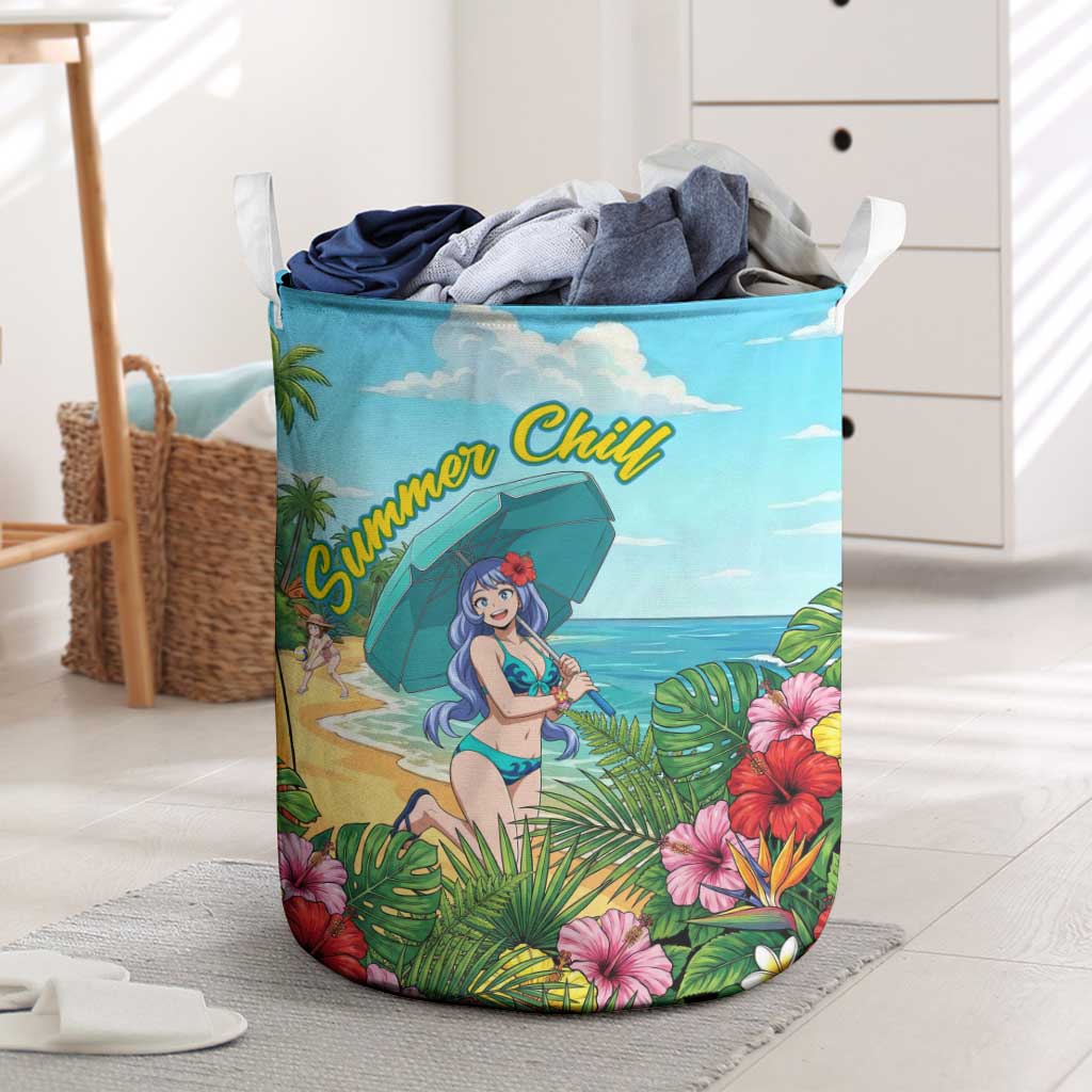 Nejire Hado Summer Chill Laundry Basket Tropical Anime Surfside Art
