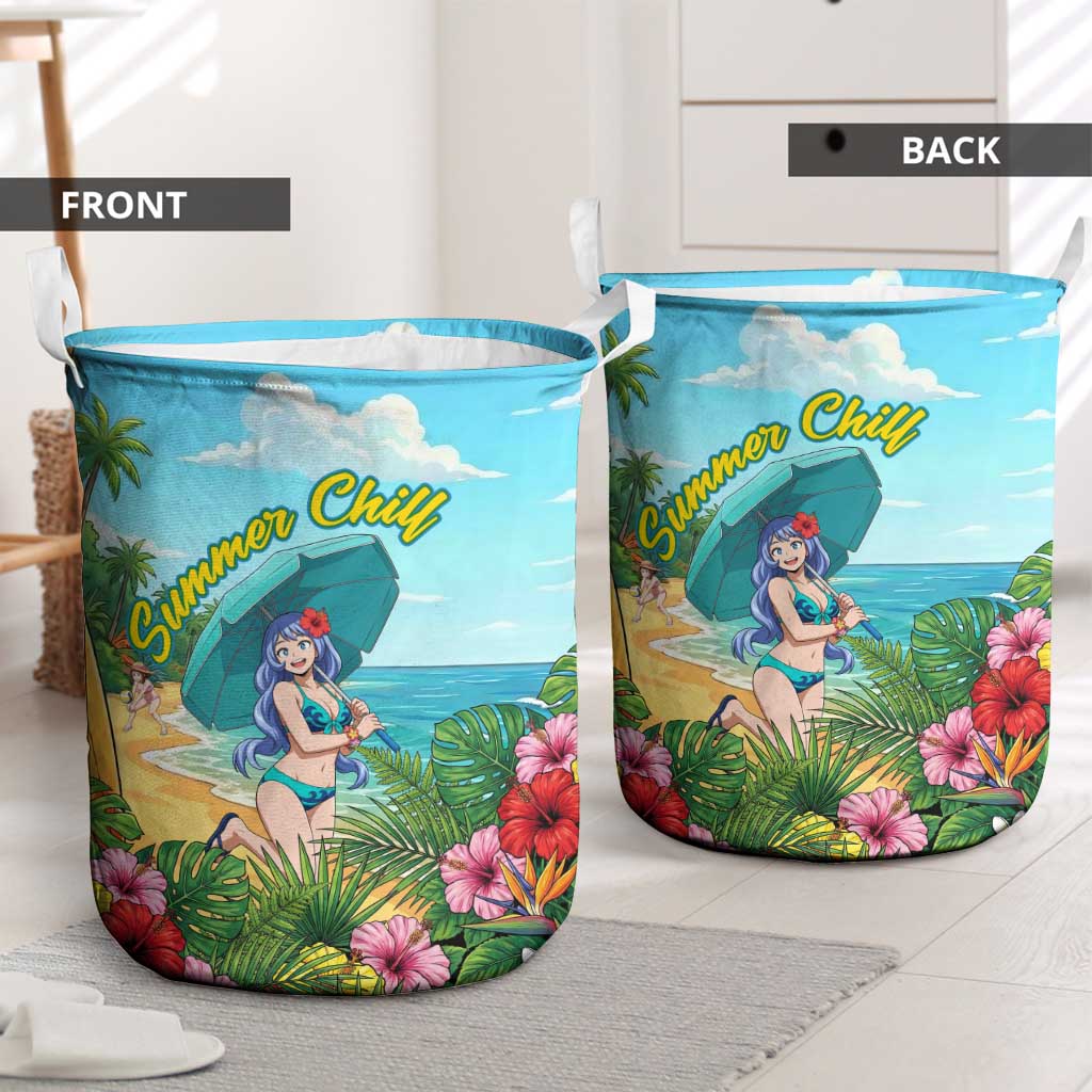 Nejire Hado Summer Chill Laundry Basket Tropical Anime Surfside Art