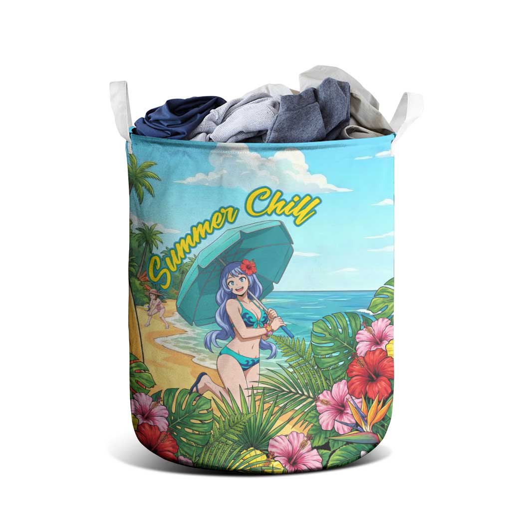 Nejire Hado Summer Chill Laundry Basket Tropical Anime Surfside Art
