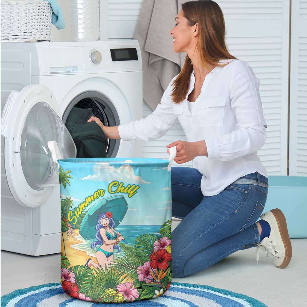 Nejire Hado Summer Chill Laundry Basket Tropical Anime Surfside Art