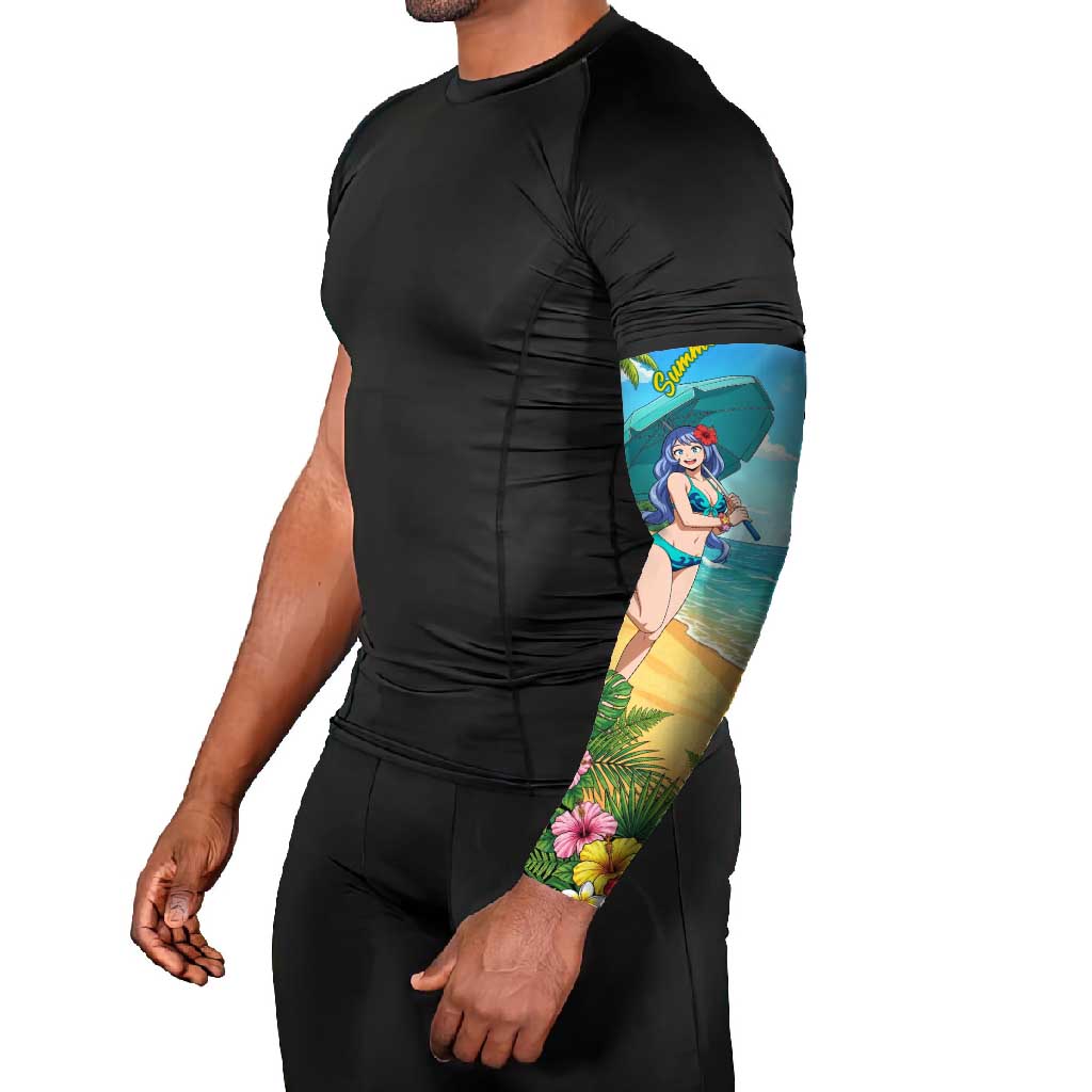 Nejire Hado Summer Chill Arm Sleeves Tropical Anime Surfside Art