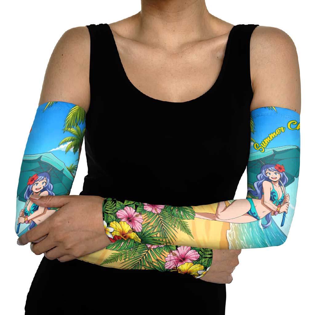 Nejire Hado Summer Chill Arm Sleeves Tropical Anime Surfside Art