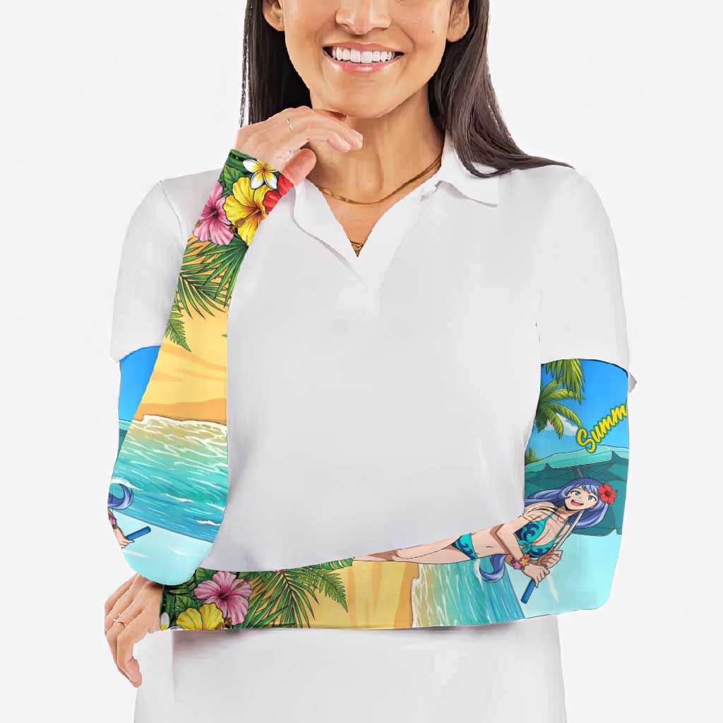 Nejire Hado Summer Chill Arm Sleeves Tropical Anime Surfside Art