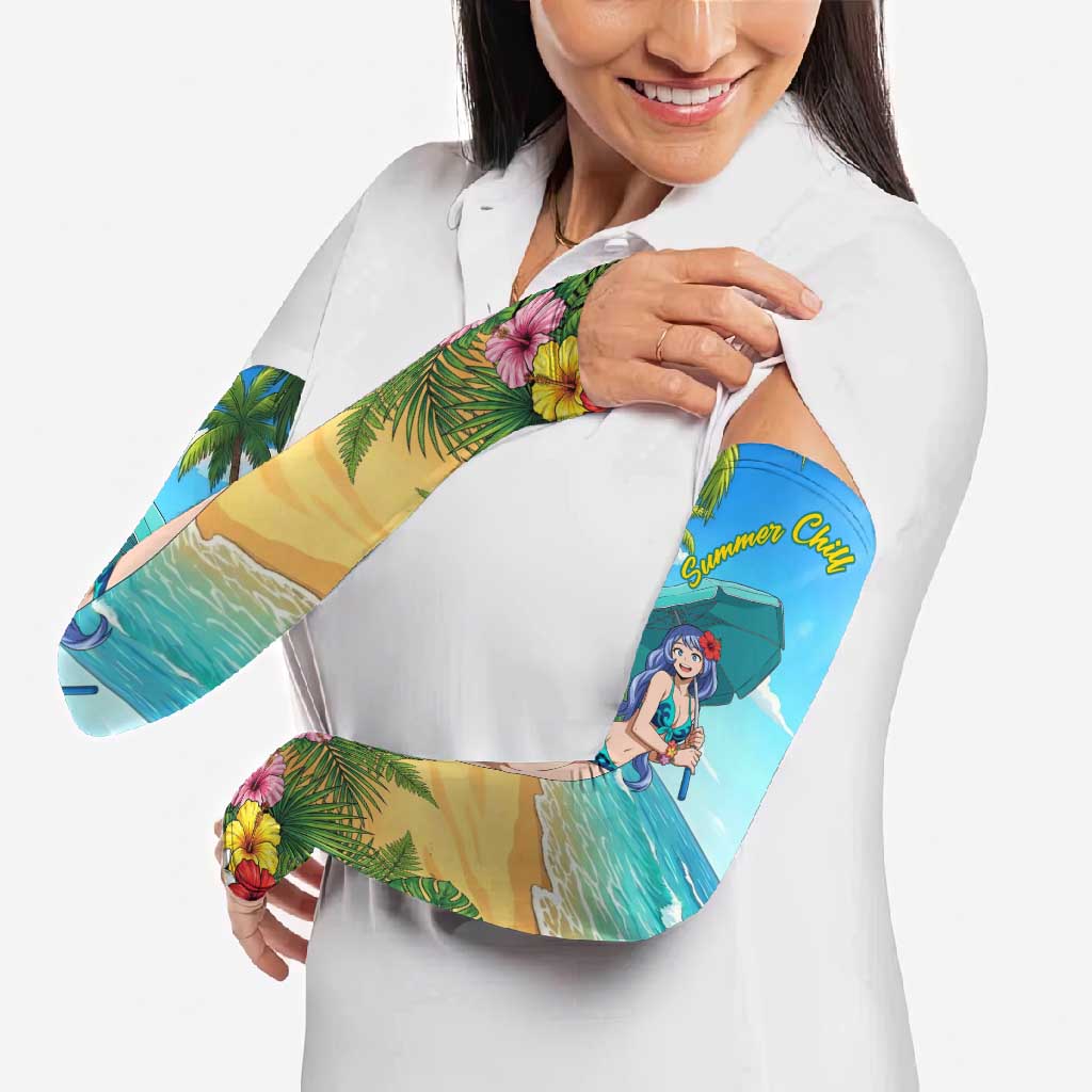 Nejire Hado Summer Chill Arm Sleeves Tropical Anime Surfside Art