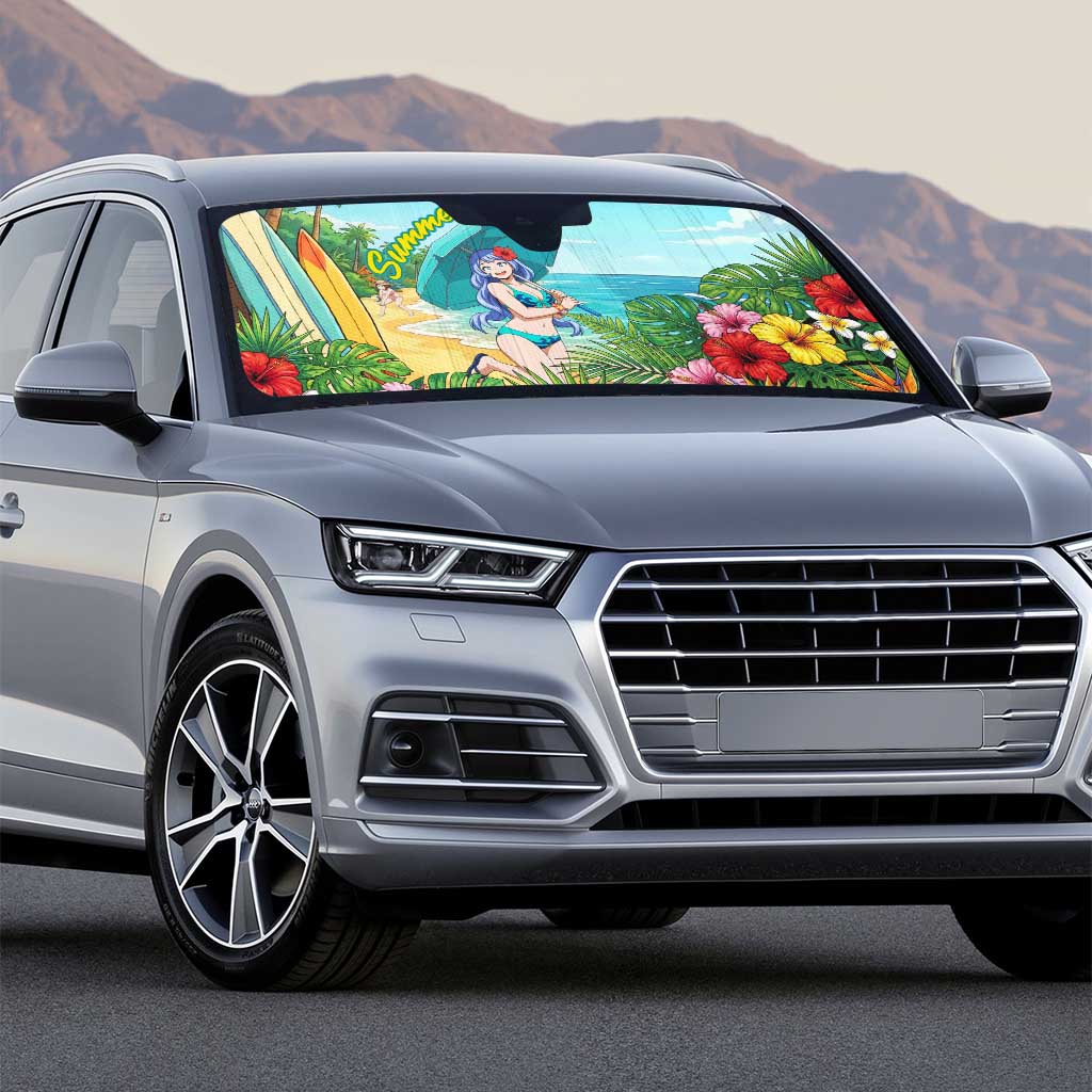 Nejire Hado Summer Chill Auto Sun Shade Tropical Anime Surfside Art
