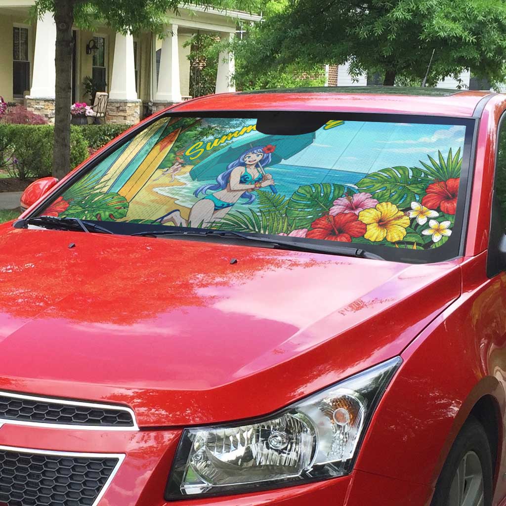 Nejire Hado Summer Chill Auto Sun Shade Tropical Anime Surfside Art