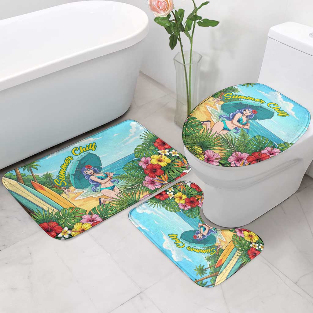 Nejire Hado Summer Chill Bathroom Set Tropical Anime Surfside Art