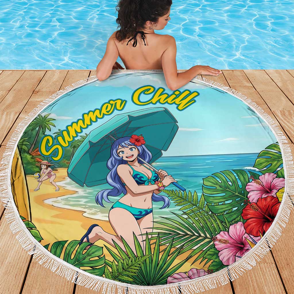Nejire Hado Summer Chill Beach Blanket Tropical Anime Surfside Art