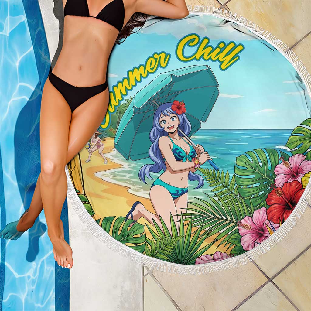 Nejire Hado Summer Chill Beach Blanket Tropical Anime Surfside Art