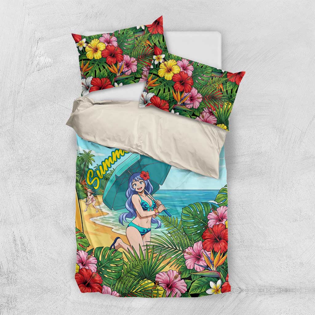 Nejire Hado Summer Chill Bedding Set Tropical Anime Surfside Art