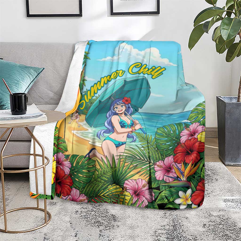 Nejire Hado Summer Chill Blanket Tropical Anime Surfside Art