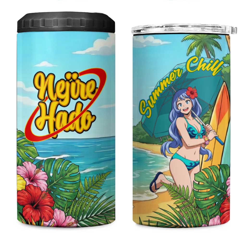 Nejire Hado Summer Chill 4 in 1 Can Cooler Tumbler Tropical Anime Surfside Art