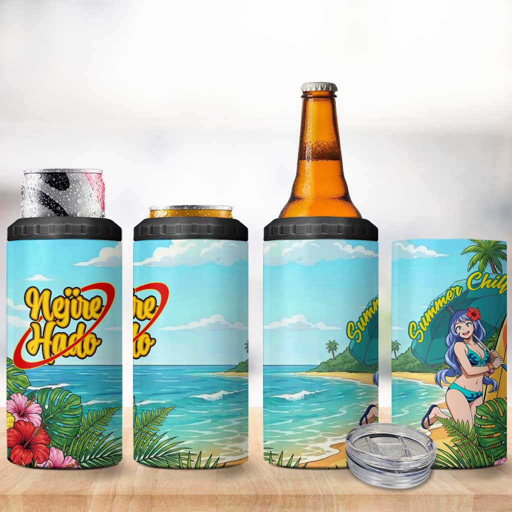 Nejire Hado Summer Chill 4 in 1 Can Cooler Tumbler Tropical Anime Surfside Art