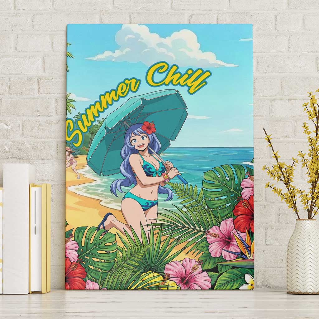 Nejire Hado Summer Chill Canvas Wall Art Tropical Anime Surfside Art