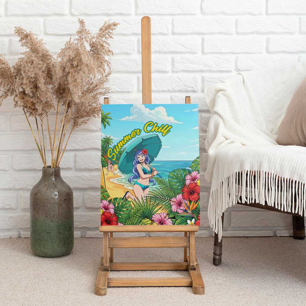 Nejire Hado Summer Chill Canvas Wall Art Tropical Anime Surfside Art