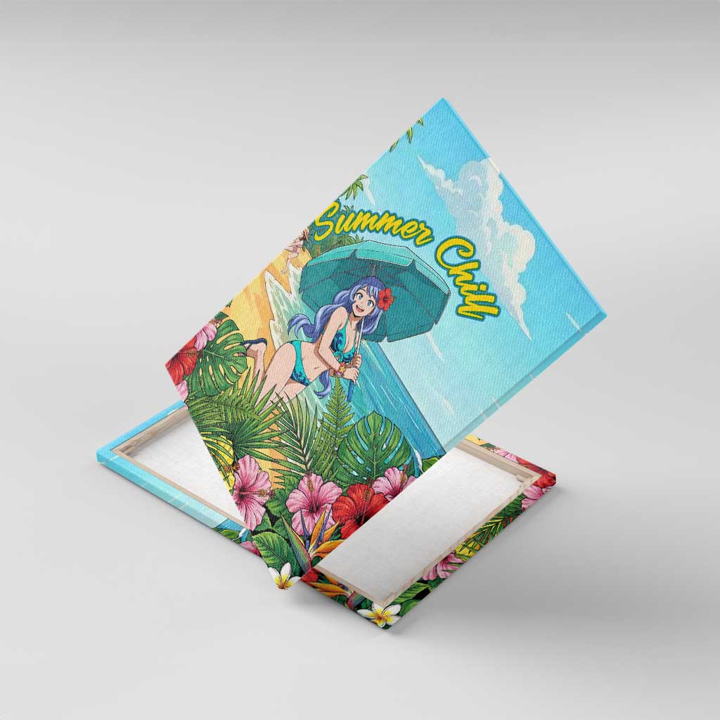 Nejire Hado Summer Chill Canvas Wall Art Tropical Anime Surfside Art