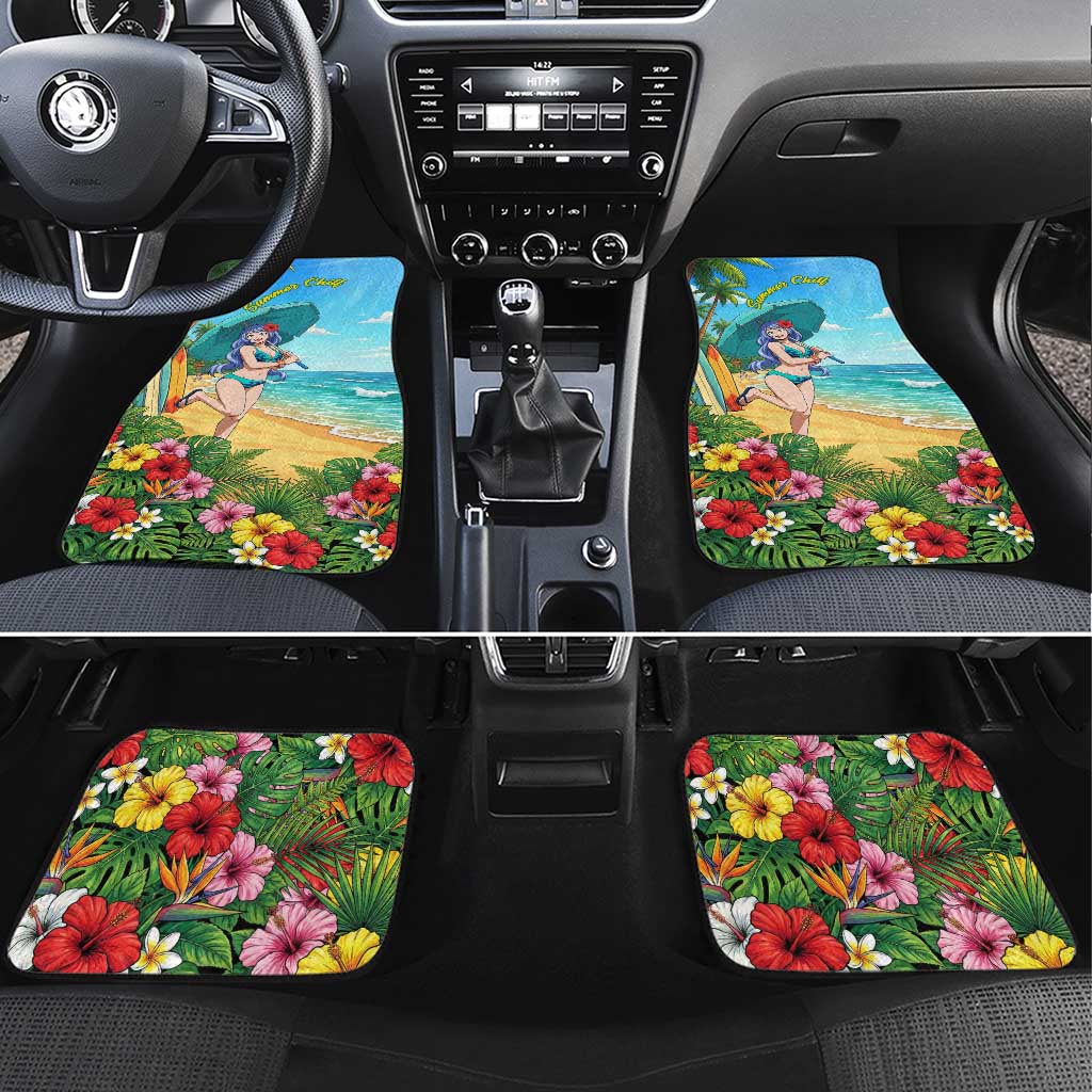 Nejire Hado Summer Chill Car Mats Tropical Anime Surfside Art