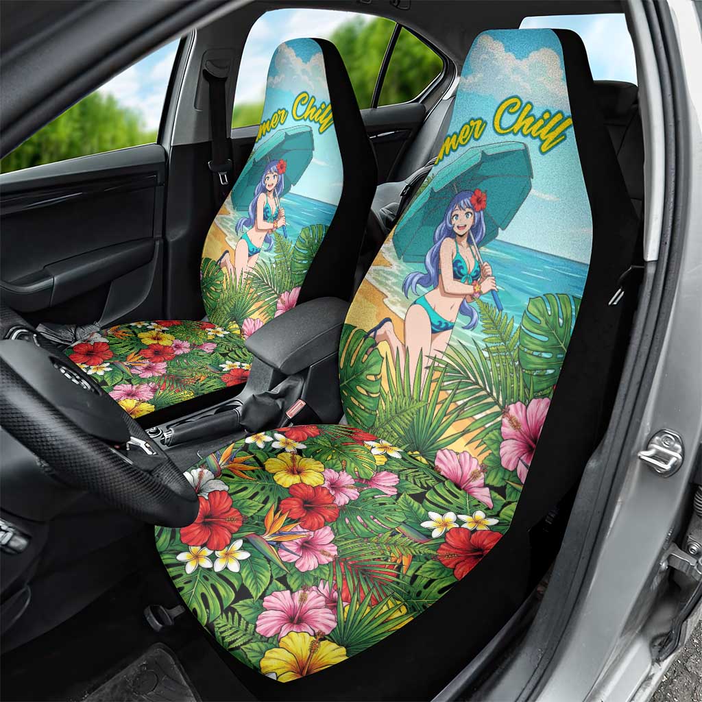 Nejire Hado Summer Chill Car Seat Cover Tropical Anime Surfside Art