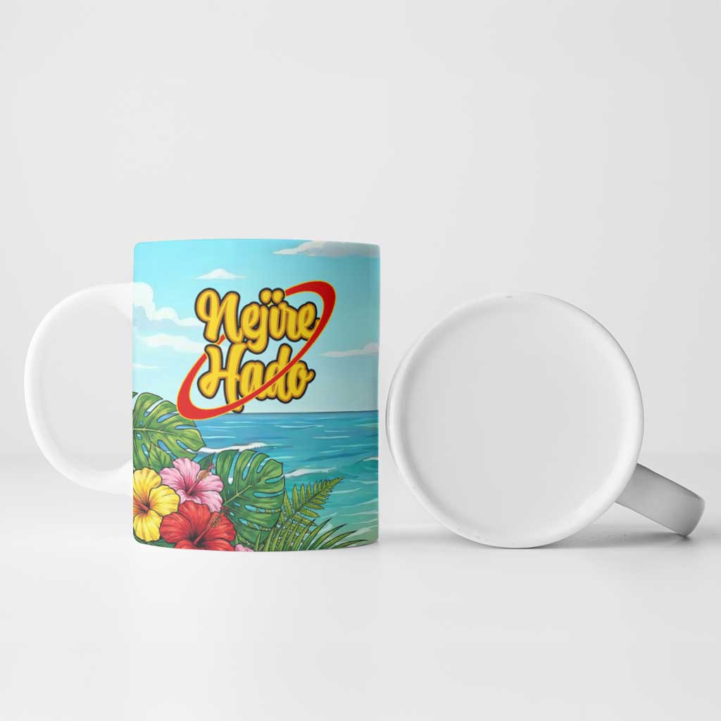 Nejire Hado Summer Chill Ceramic Mug Tropical Anime Surfside Art