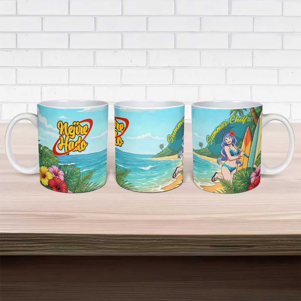 Nejire Hado Summer Chill Ceramic Mug Tropical Anime Surfside Art