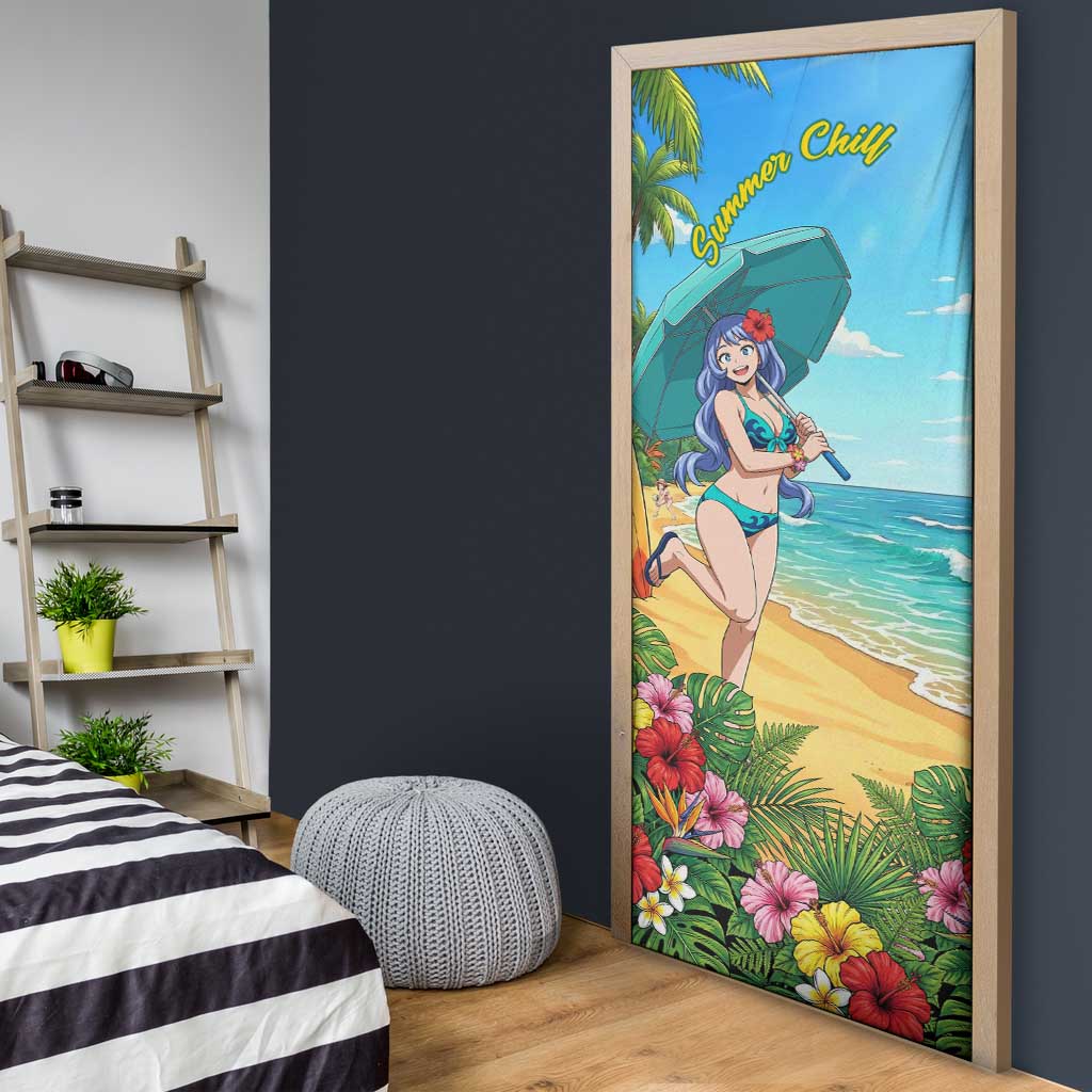 Nejire Hado Summer Chill Door Cover Tropical Anime Surfside Art