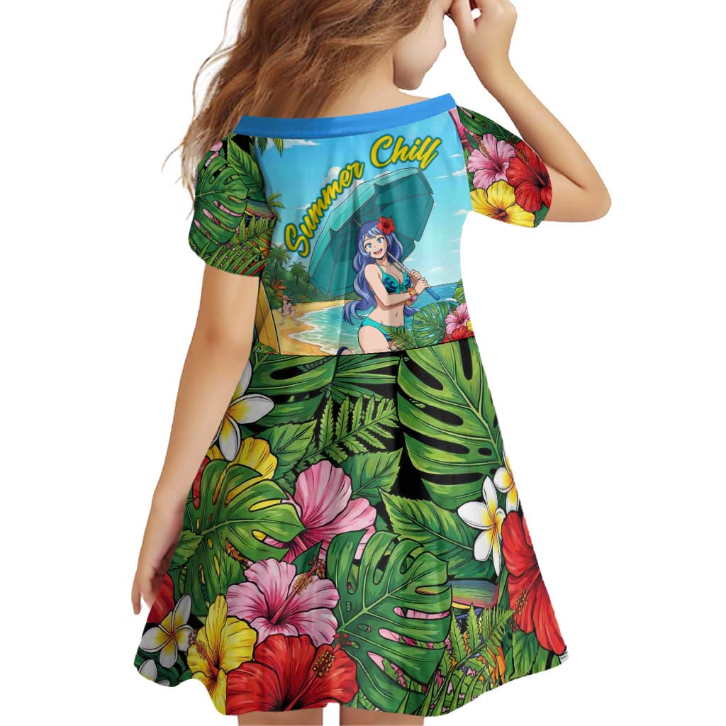 Nejire Hado Summer Chill Family Matching Summer Maxi Dress and Hawaiian Shirt Tropical Anime Surfside Art