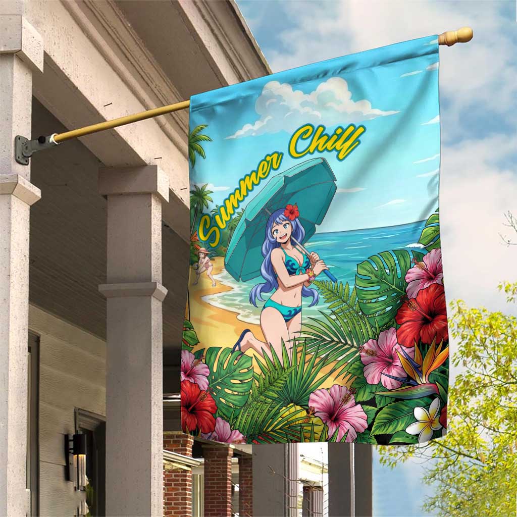 Nejire Hado Summer Chill Garden Flag Tropical Anime Surfside Art