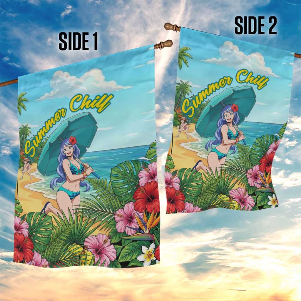 Nejire Hado Summer Chill Garden Flag Tropical Anime Surfside Art